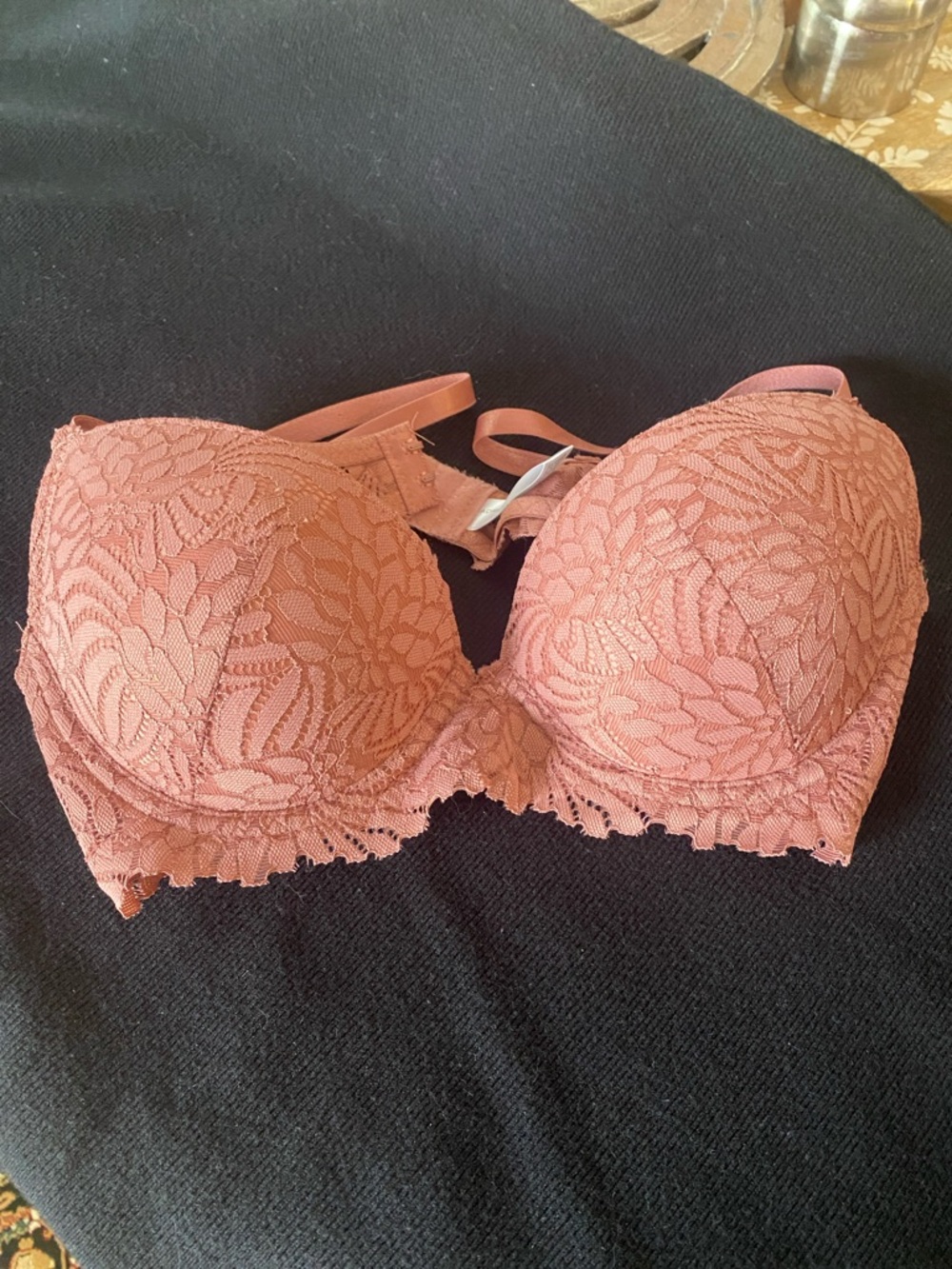 Adrienne Vittadini Lace Push-Up Bra in Rosewood